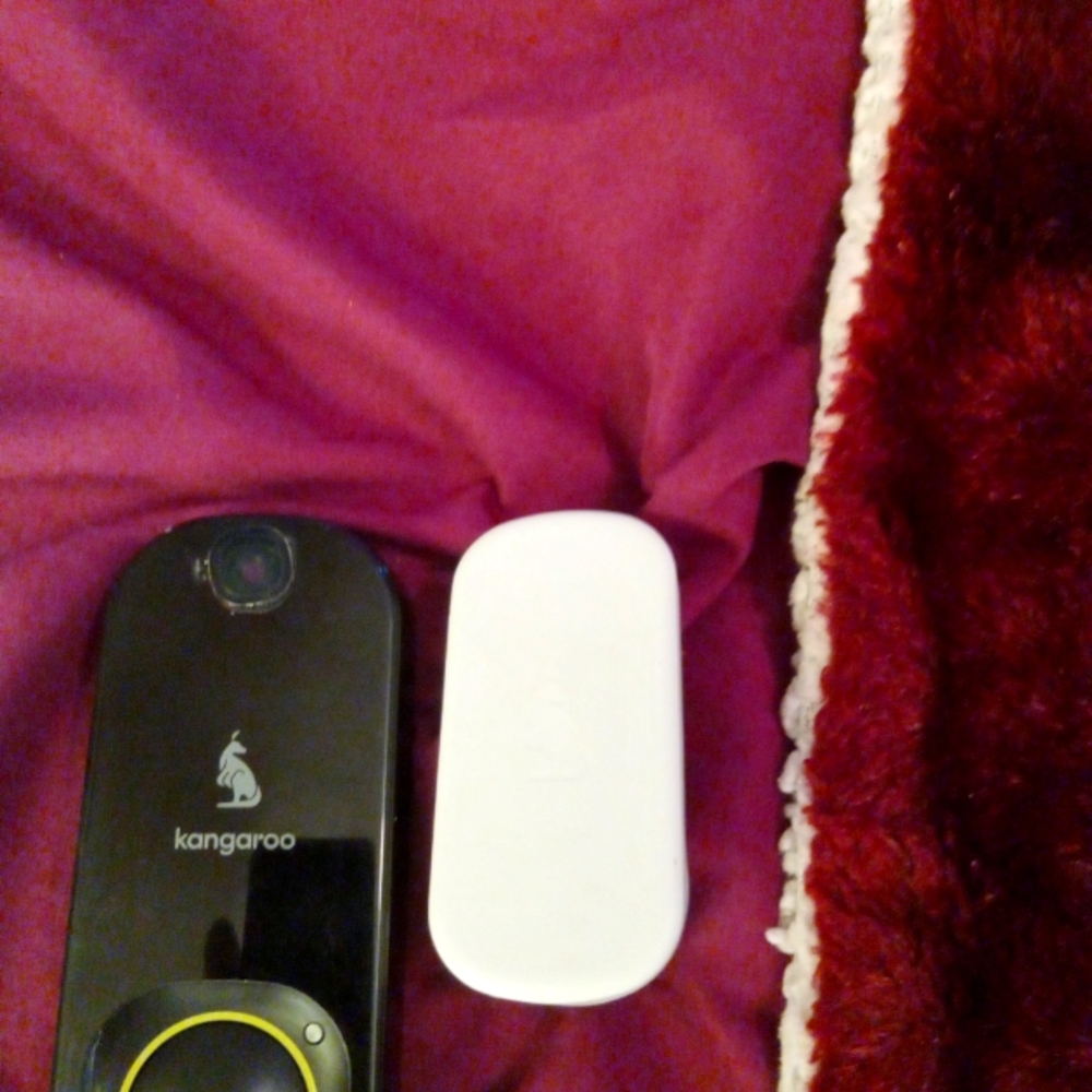 Kangaroo security doorbell camera black n white with bell charm